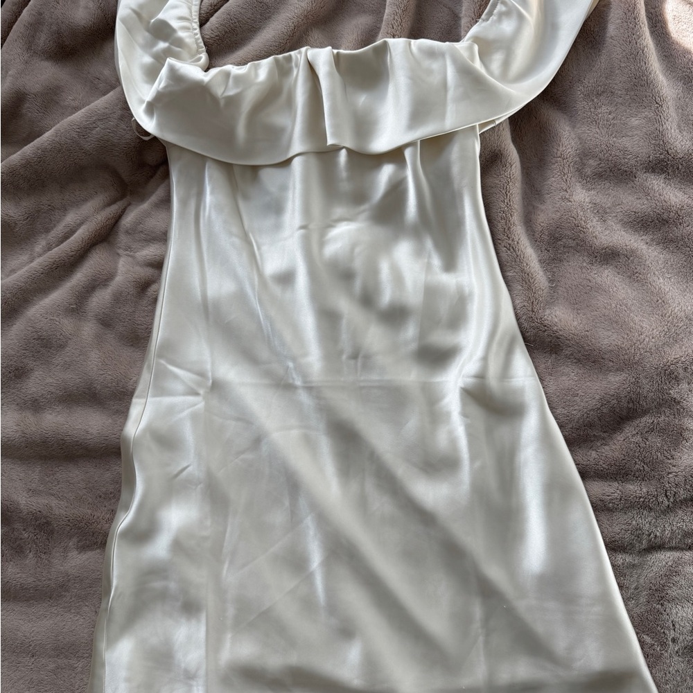 Elegant Ivory Satin Dress
